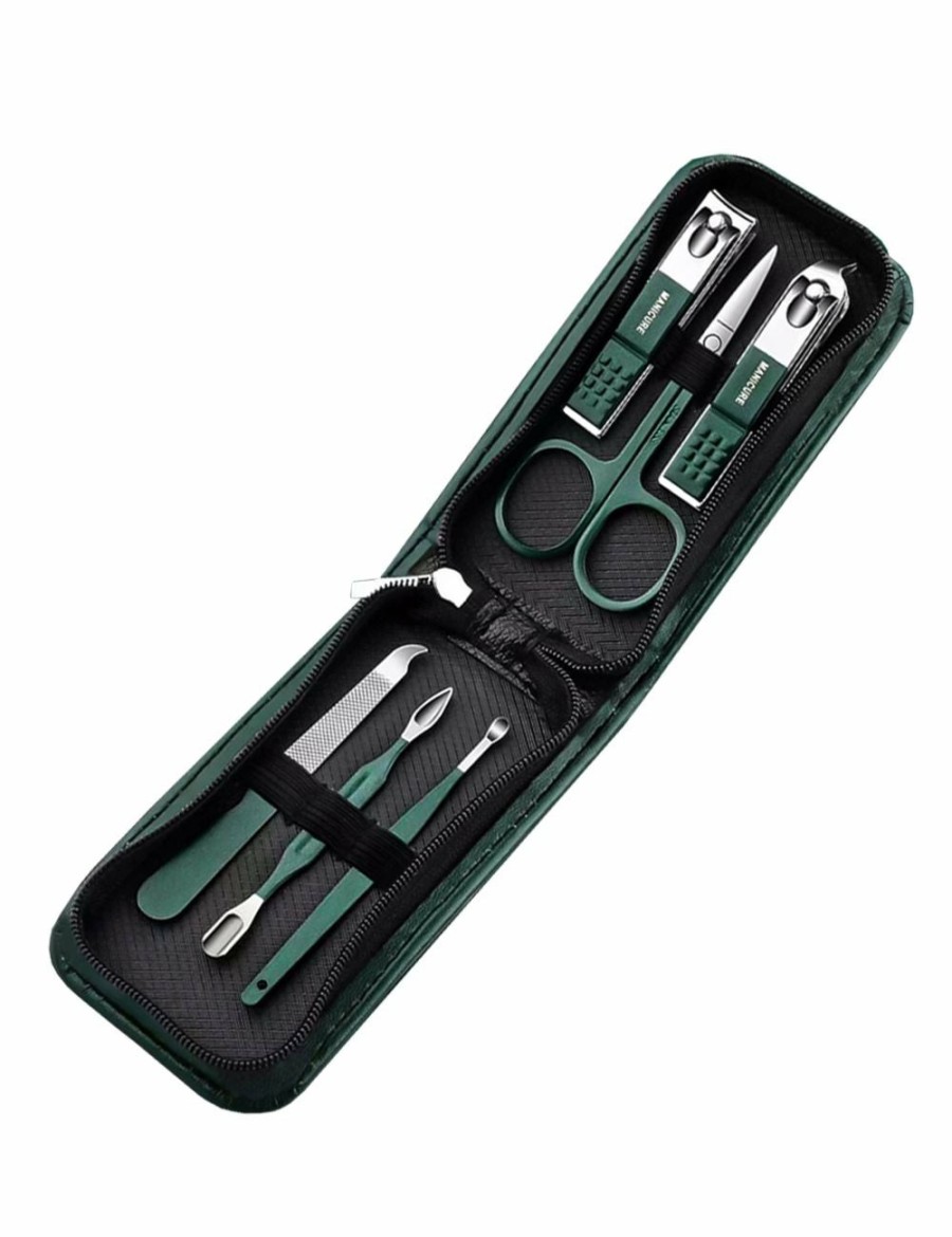 Beauty TODO | 6 Pcs Professional Manicure Set Nail Clipper Set Nail File Scissors Personal Care Tool Case