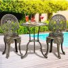 Outdoors Livsip | Livsip Outdoor Furniture Bistro Set 3Pcs Chair Table Cast Aluminium Patio Garden