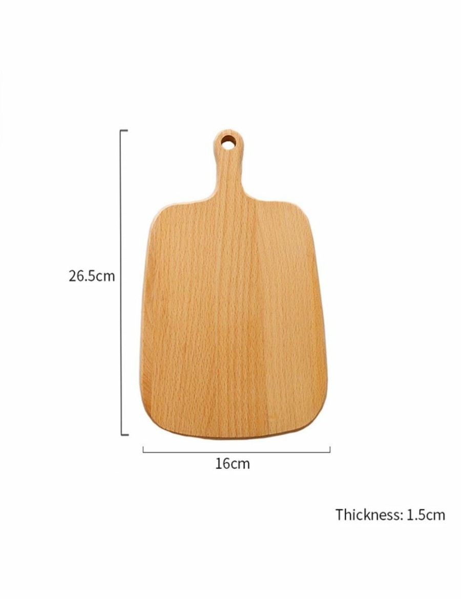 Home And Lifestyle Soga Food Preparation | Soga 2X 26Cm Brown Rectangle Wooden Serving Tray Chopping Board Paddle With Handle Home Decor