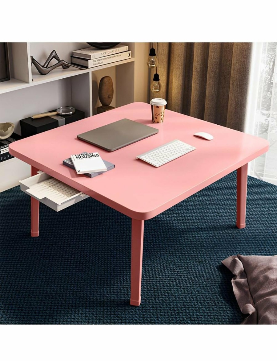 Home And Lifestyle Soga Desks | Soga White Portable Floor Table Small Square Space-Saving Mini Desk Home Decor