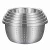 Home And Lifestyle Soga Kitchen & Laundry Fixtures | Soga Stainless Steel Nesting Basin Colander Perforated Kitchen Sink Washing Bowl Metal Basket Strainer Set Of 5