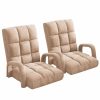 Home And Lifestyle Soga Recliners | Soga 2X Foldable Lounge Cushion Adjustable Floor Lazy Recliner Chair With Armrest Khaki