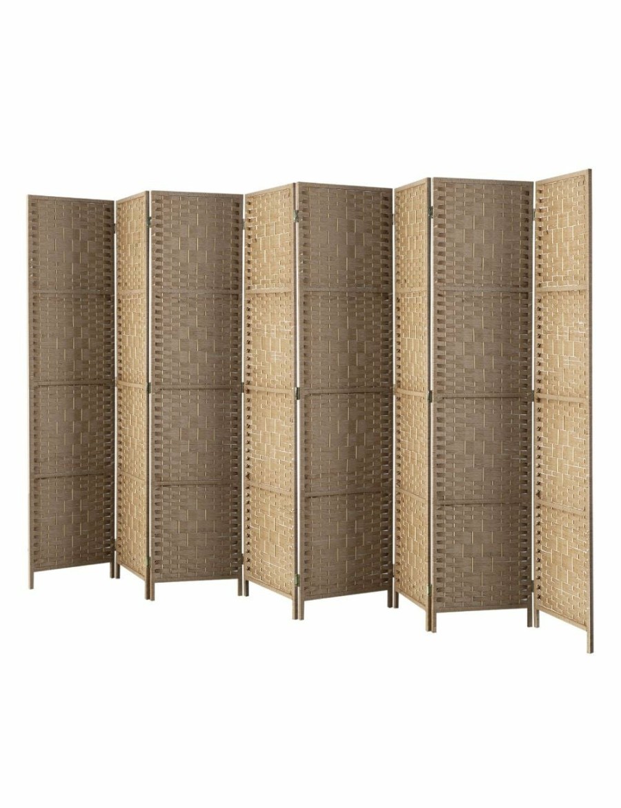 Home And Lifestyle Oikiture Room Dividers | Oikiture 8 Panel Room Divider Privacy Screen Dividers Woven Wood Fold Stand