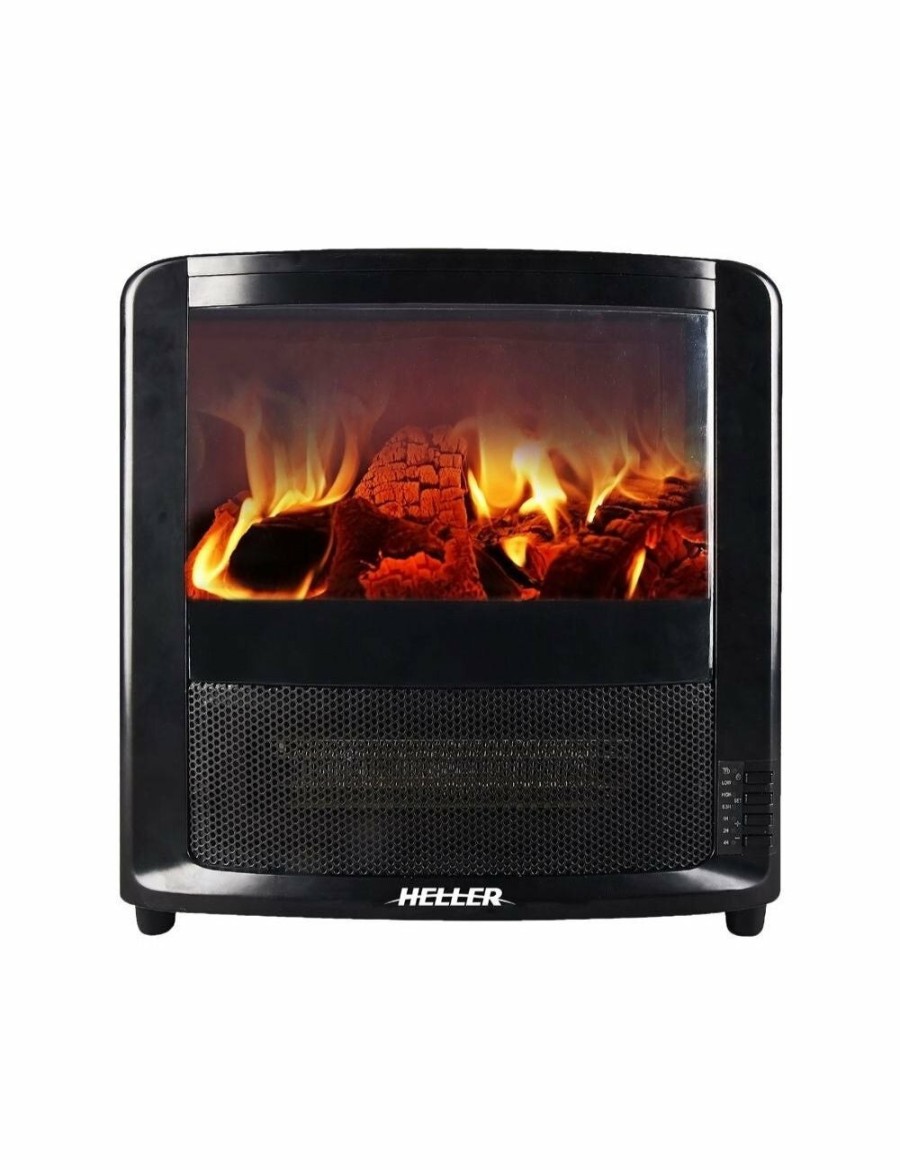 Home And Lifestyle HELLER Heating & Cooling | Heller 2000W Electric Fireplace Heater W/Flame Effect