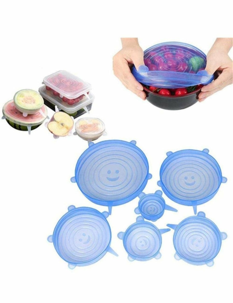 Home And Lifestyle Mega Deal Warehouse Reusable Items | 6 Pcs Reusable Universal Silicon Stretch Bowl Lids