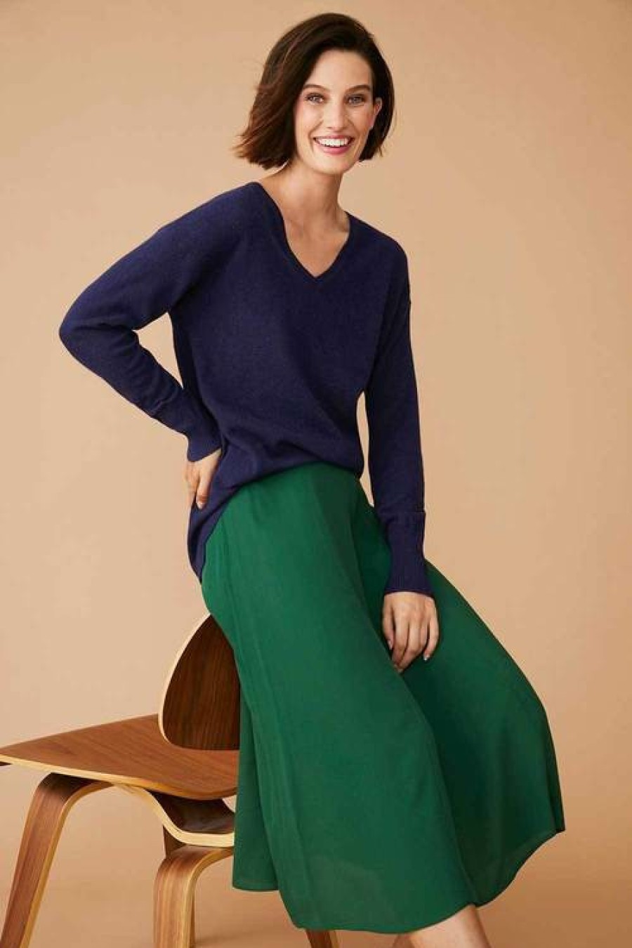 Women EziBuy Merino & Lambswool | Capture Lambswool V Neck Sweater