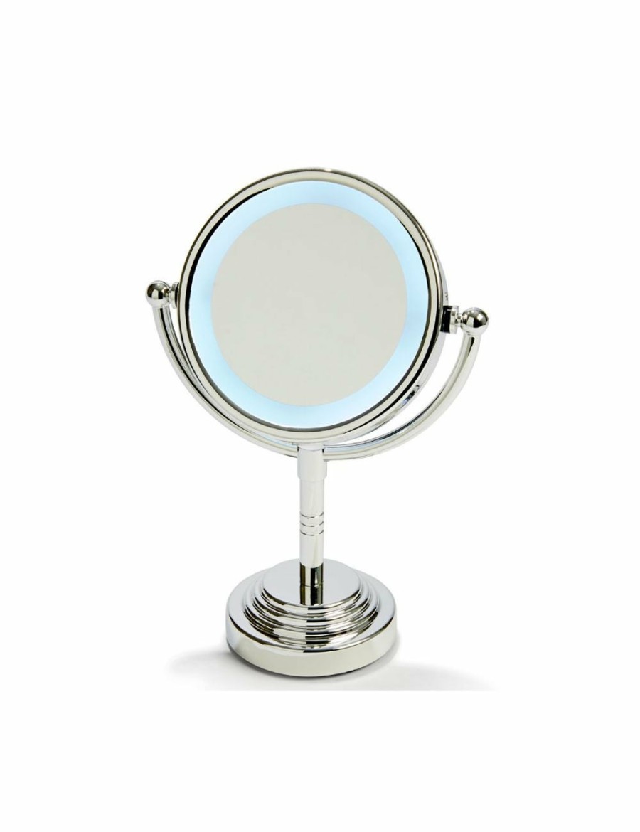 Home And Lifestyle TODO Mirrors | Todo 5" Led Backlit Make Up Mirror Double Side 1X / 3X Magnification Battery Silver