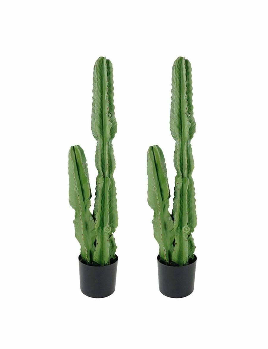 Home And Lifestyle Soga Artifical Plants | Soga 2X 95Cm Green Artificial Indoor Cactus Tree Fake Plant Simulation Decorative 2 Heads