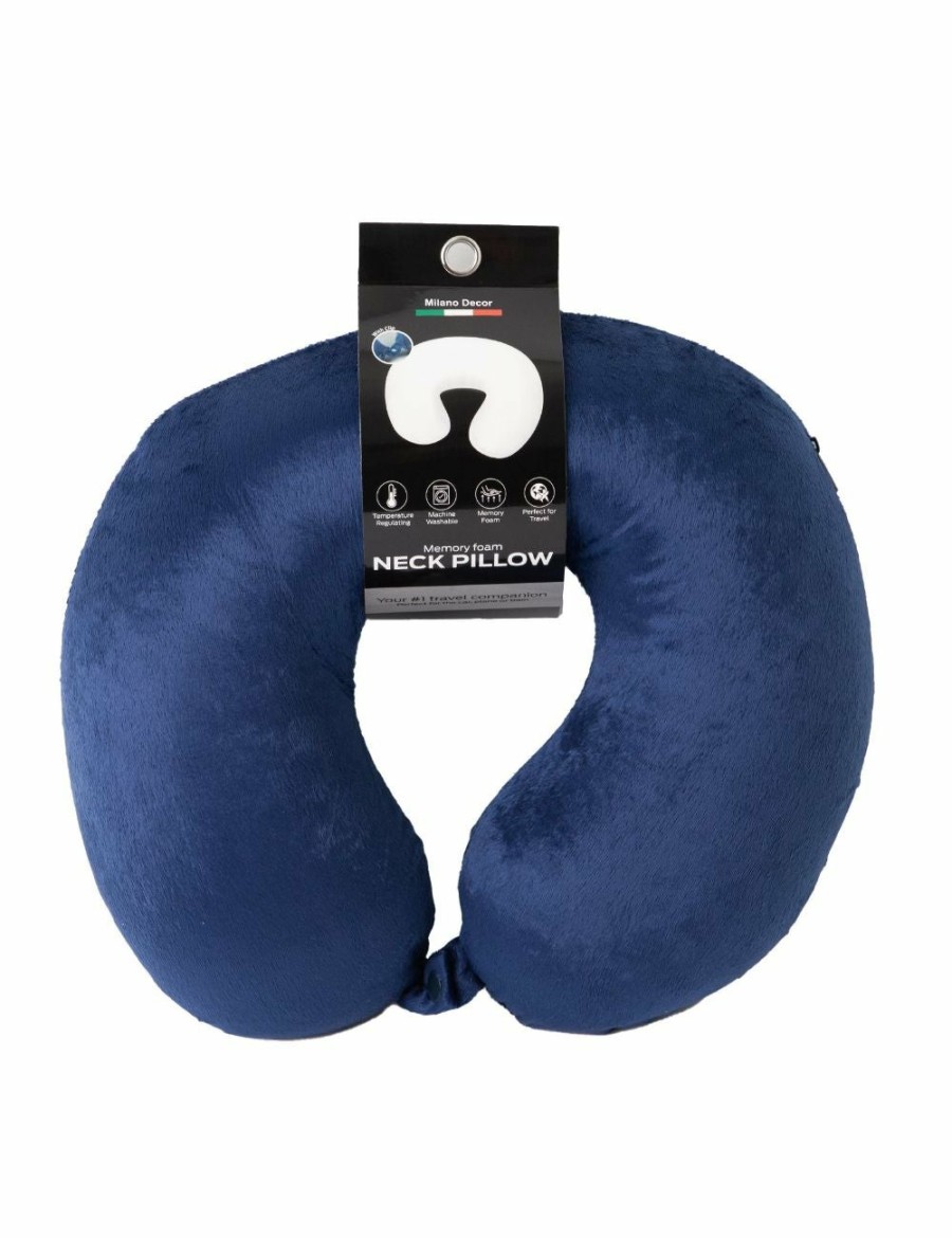 Home And Lifestyle Milano Decor Accessories | Milano Decor Memory Foam Travel Neck Pillow With Clip Cushion Support Soft