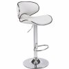 Home And Lifestyle Melbournians Furniture Bar Stools | 2X White Bar Stools Faux Leather Mid High Back Adjustable Crome Base Gas Lift Swivel Chairs