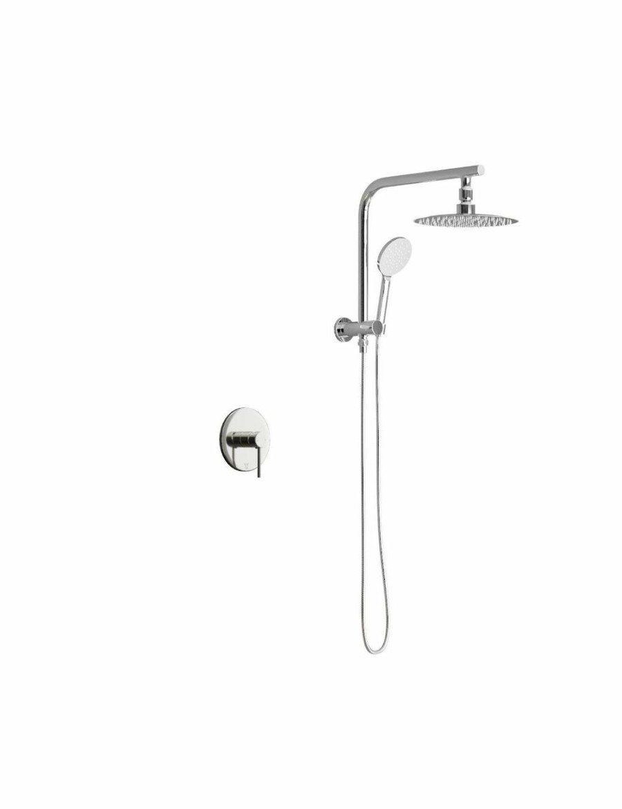 Home And Lifestyle Welba Bathroom Fixtures | Welba 250Mm Rain Shower Head Set With Mixer Round 3-Mode Handheld Shower Black