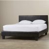 Home And Lifestyle Melbournians Furniture Beds | Queen Size Leatheratte Bed Frame In Black Colour With Metal Joint Slat Base