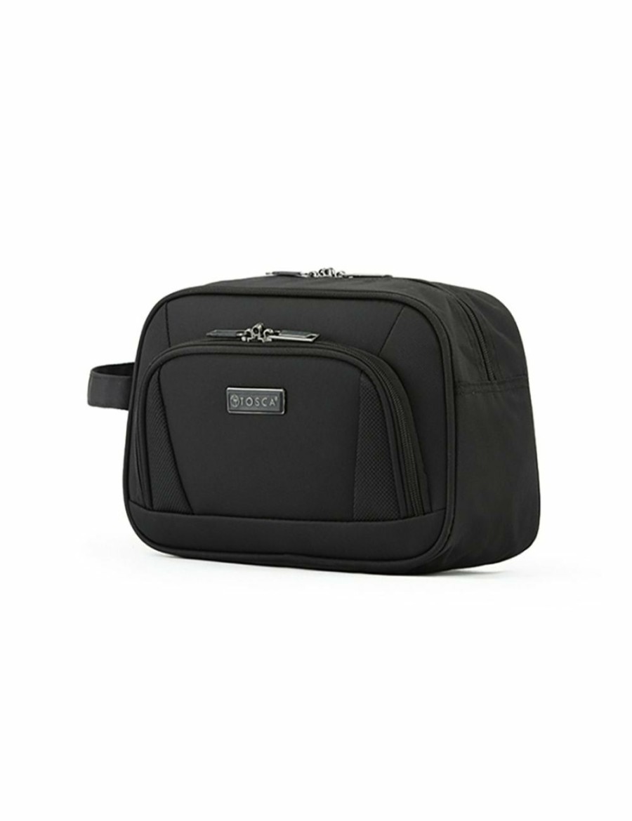 Beauty TOSCA | Tosca Oakmont Wet Pack Ballistic Fabric Travel Toiletry/Grooming Bag - Black