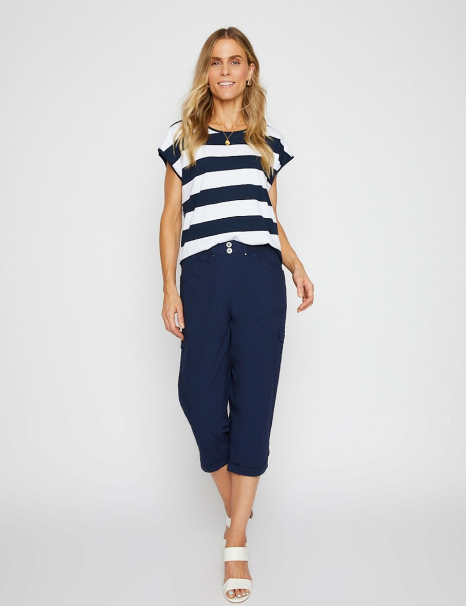 Women Millers Crops & Capris | Millers Crop Length Tab Hem Pull On Cargo Pant