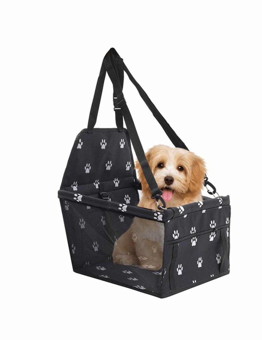 Home And Lifestyle Soga Pet Accessories | Soga Waterproof Pet Booster Car Seat Breathable Mesh Safety Travel Portable Dog Carrier Bag Black