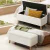 Home And Lifestyle Oikiture Ottomans & Footstools | Oikiture Storage Ottoman Blanket Box Chest Toy Foot Stool Large Sherpa White