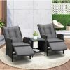 Outdoors Livsip | Livsip Sun Lounge Outdoor Recliner Chair &Table Outdoor Furniture Patio Set Of 3