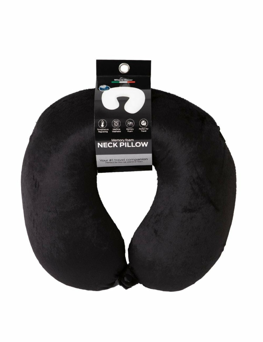 Home And Lifestyle Milano Decor Accessories | Milano Decor Memory Foam Travel Neck Pillow With Clip Cushion Support Soft