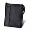 Home And Lifestyle ICB Accessories | Mens Rfid Wallet With Zipper And Credit Card Slots - Black Black