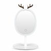 Beauty Soga | Soga White Antler Led Light Makeup Mirror Tabletop Vanity Home Decor