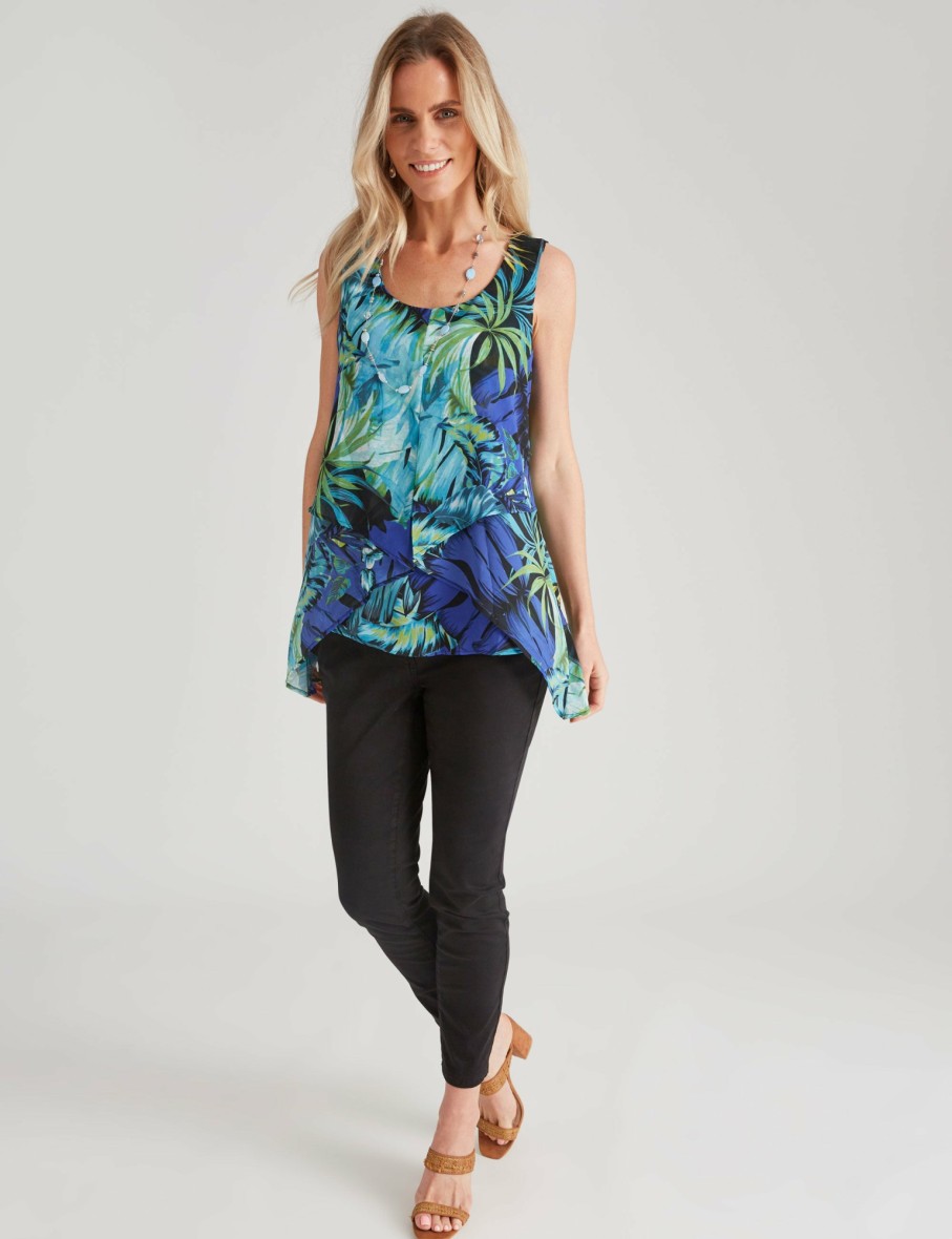 Women Millers Singlets & Tanks | Millers Sleeveless Smart Layered Print Cami