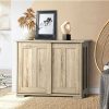 Home And Lifestyle Oikiture Storage | Oikiture Buffet Sideboard Cabinet Doors Storage Cupboard Hallway Table Natural