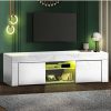 Home And Lifestyle Oikiture Entertainment Units | Oikiture Tv Cabinet Entertainment Unit Stand Rgb Led Gloss Furniture 130Cm