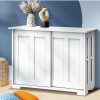 Home And Lifestyle Oikiture Hallway Furniture | Oikiture Buffet Sideboard Cabinet Doors Storage Cupboard Hallway Table White