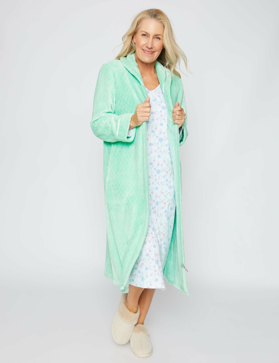 Women Millers Robes | Millers Long Sleeve Zip Through Robe With Roll Collar