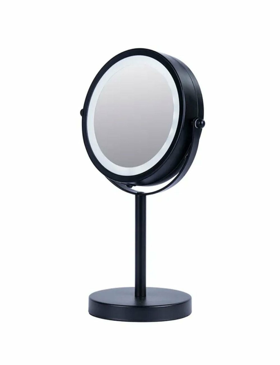 Home And Lifestyle CLEVINGER Mirrors | Clevinger 30X18Cm Lisbon Magnifying Mini Makeup Cosmetic Mirror Metal Matte Blk