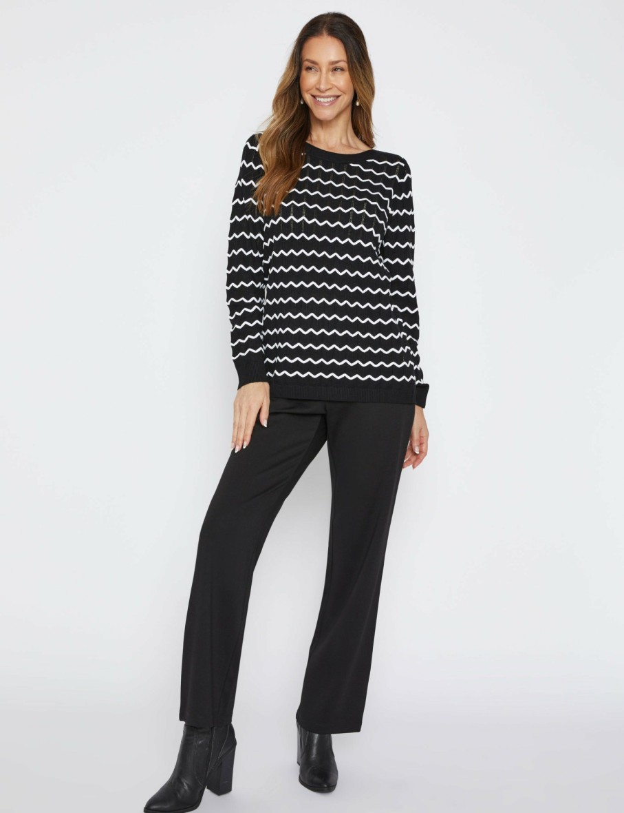 Women Millers Jumpers | Millers Long Sleeve Self Stripe Textured Jumper