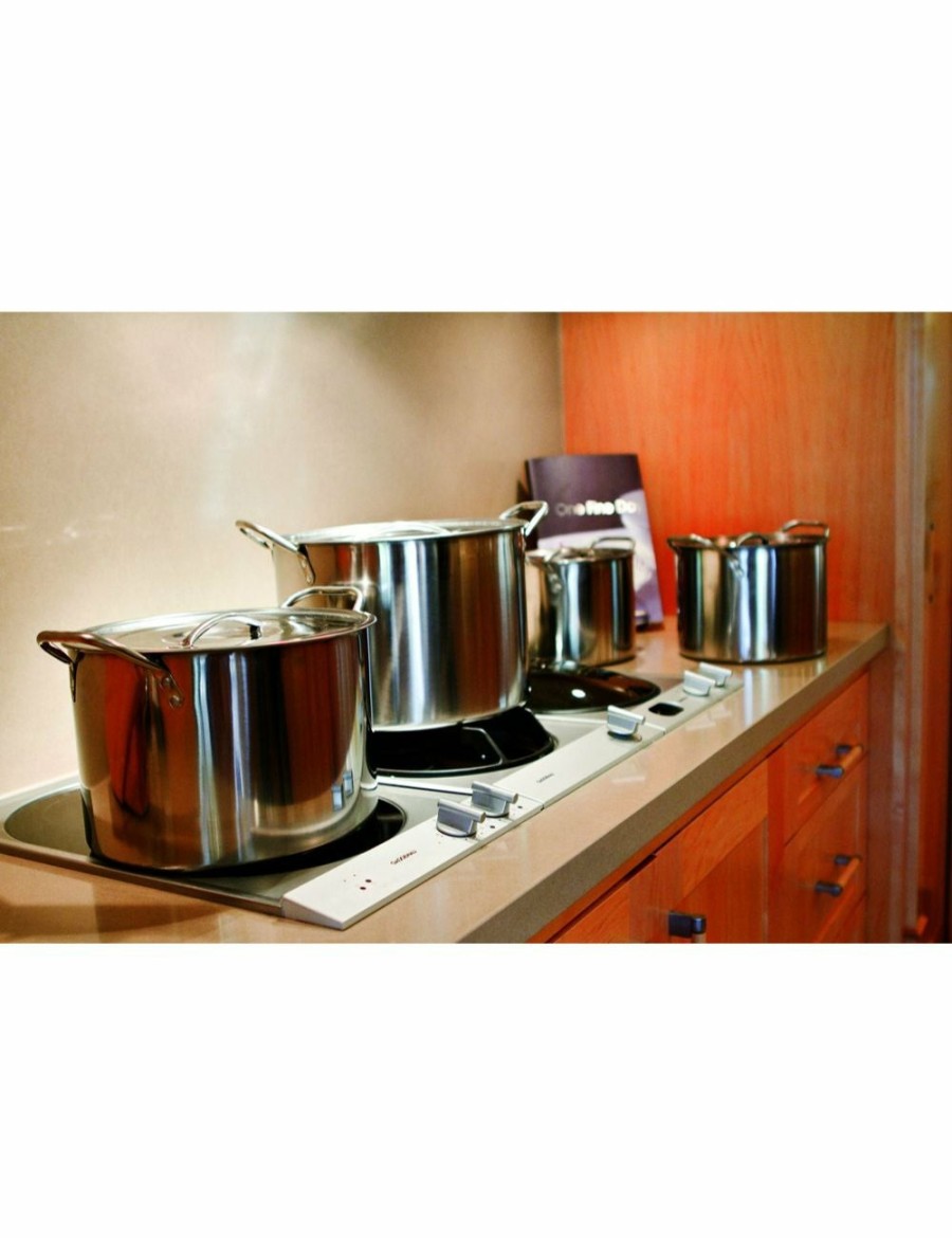 Home And Lifestyle HOME EXPRESSION Cookware | 4Pc Home Expression Stainless Steel 6/7/9/12L Stock Pot W/ Lid Cookware Silver