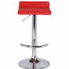 Home And Lifestyle Melbournians Furniture Bar Stools | 2X Red Bar Stools Faux Leather Low Back Adjustable Crome Base Gas Lift Slim Seat Swivel Chairs