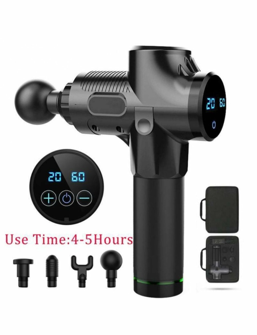 Sport & Fitness Mega Deal Warehouse | Lcd Display Massage Gun With 4 Heads