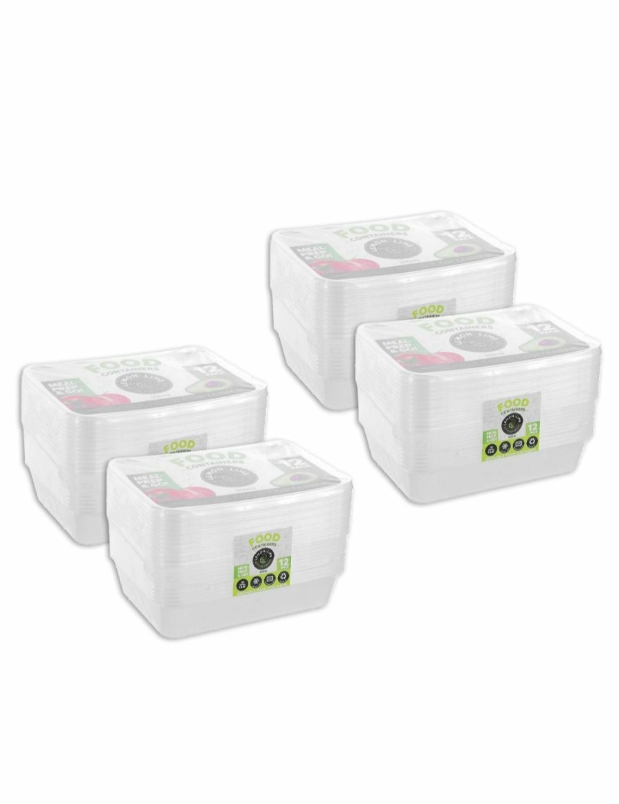 Home And Lifestyle LEMON AND LIME Storage & Organization | 48Pc Lemon & Lime Reusable Takeaway Food Storage Container Box Rectangular 650Ml