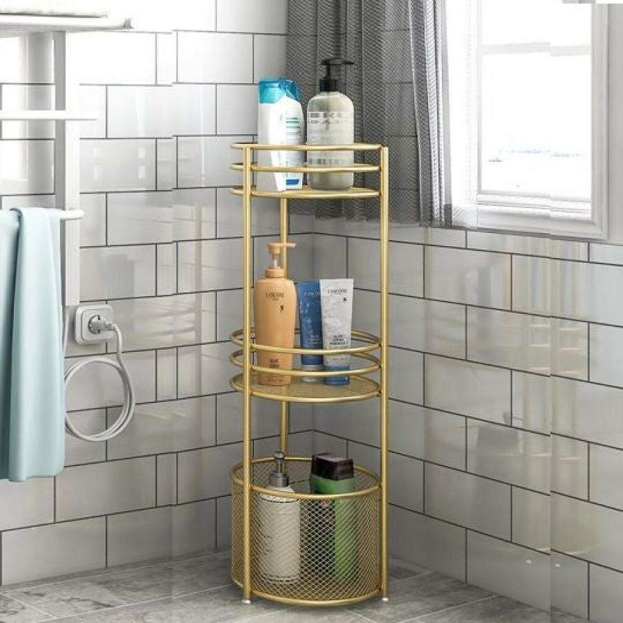 Home And Lifestyle Soga Bathroom Storage | Soga 3 Tier Bathroom Freestanding Storage Shelf Multifunctional Display Rack Organiser With Basket