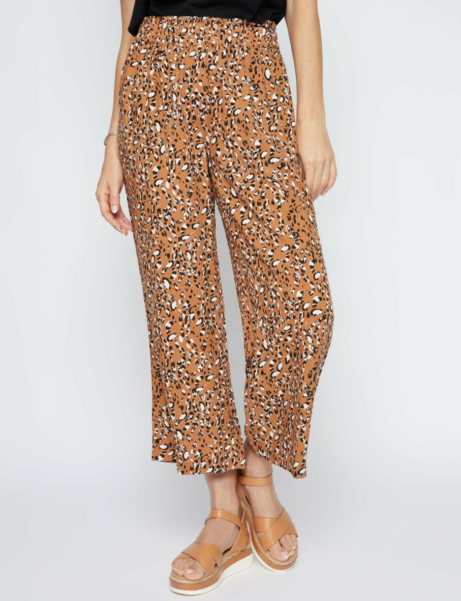 Women Millers Pants | Millers Ankle Length Ruffle Waistband Printed Rayon Pant