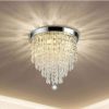 Home And Lifestyle VIKUS Shades & Fixtures | Led Crystal Chandelier Light Fixture, 4-Light Flush Mount Ceiling Lamp For Bedroom, Hallway, Kitchen, Living Room