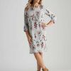 Women Millers Sleeved Dresses | Millers 3/4 Sleeve Brushed Knee Length Dress