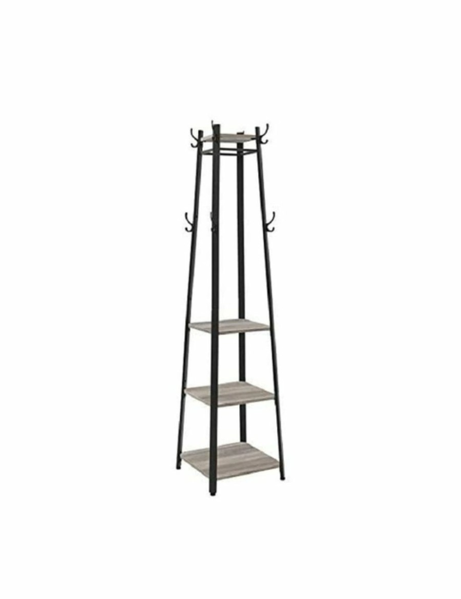 Home And Lifestyle VASAGLE Hallway Furniture | Vasagle Coat Rack With 3 Shelves Greige