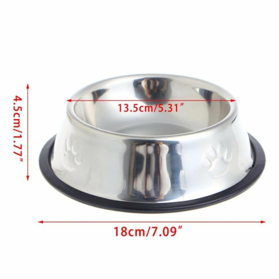 Home And Lifestyle HOD Health & Home Pet Food & Drink | Stainless Steel Dog Bowls Pet Feeding Equipment - 15Cm - Plain