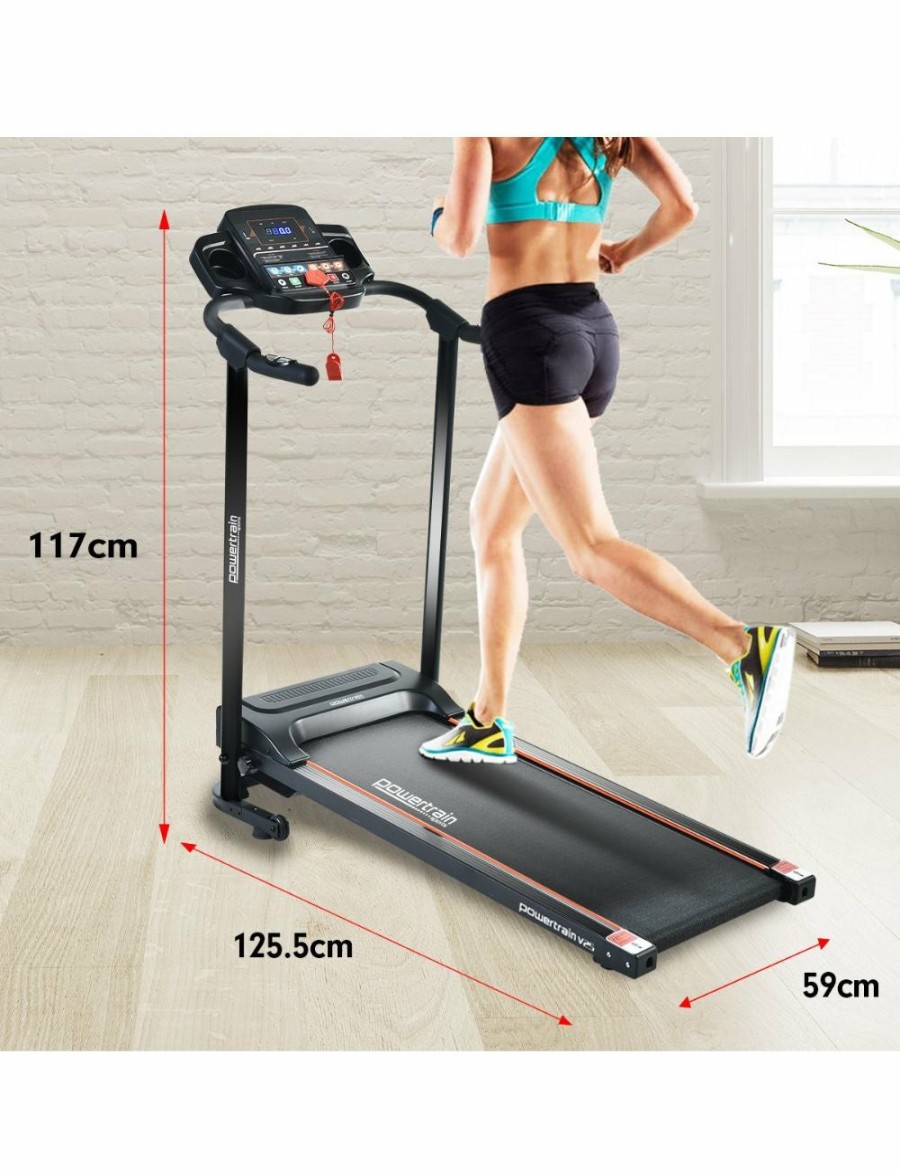 Sport & Fitness Powertrain Sports Aerobic | Powertrain V25 Foldable Treadmill Home Gym Cardio Walk Machine