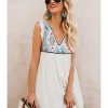 Women Azura Exchange Sleeveless Dresses | Summer Beach Floral Sleeveless V Neck Mini Dress