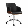 Home And Lifestyle HOD Health & Home Desks | Artiss Wooden Office Chair Computer Pu Leather Desk Chairs Executive Black - One Size