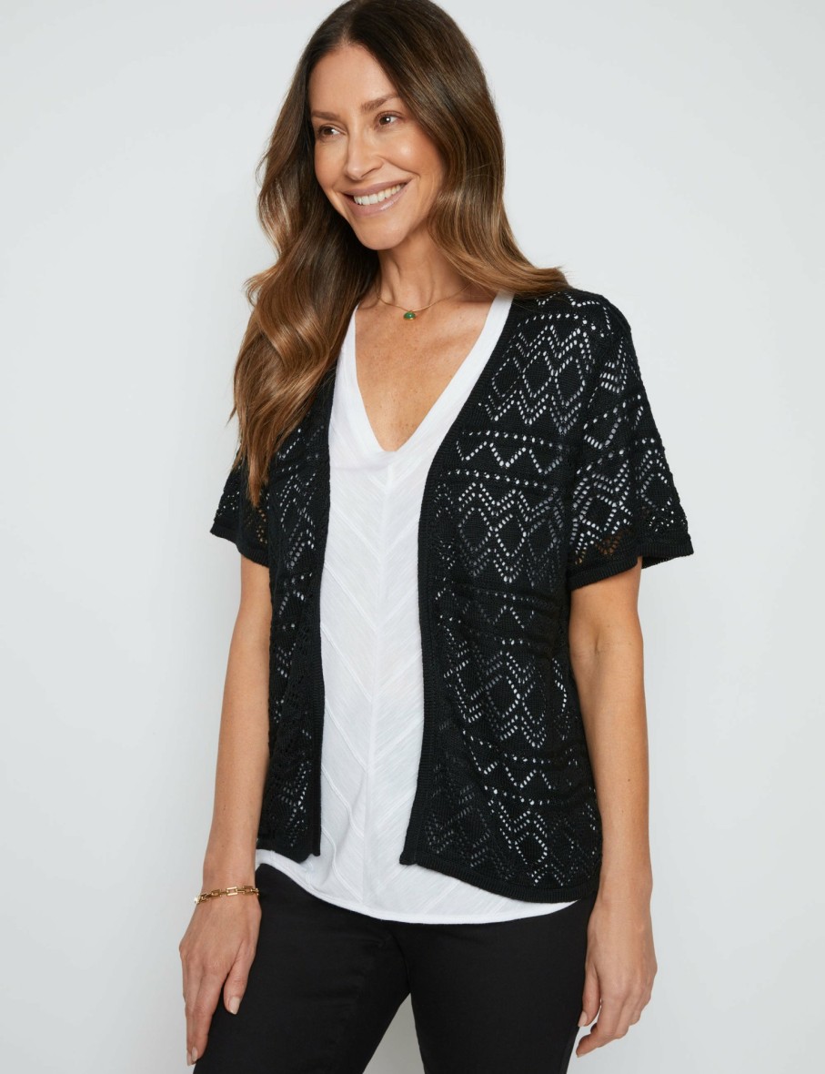 Women Millers Cardigans | Millers Short Sleeve Pointelle Cardigan