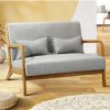 Home And Lifestyle Oikiture Armchairs & Sofas | Oikiture Armchair Lounge Chair 2 Seater Accent Couch Sofa Fabric Grey Pillows