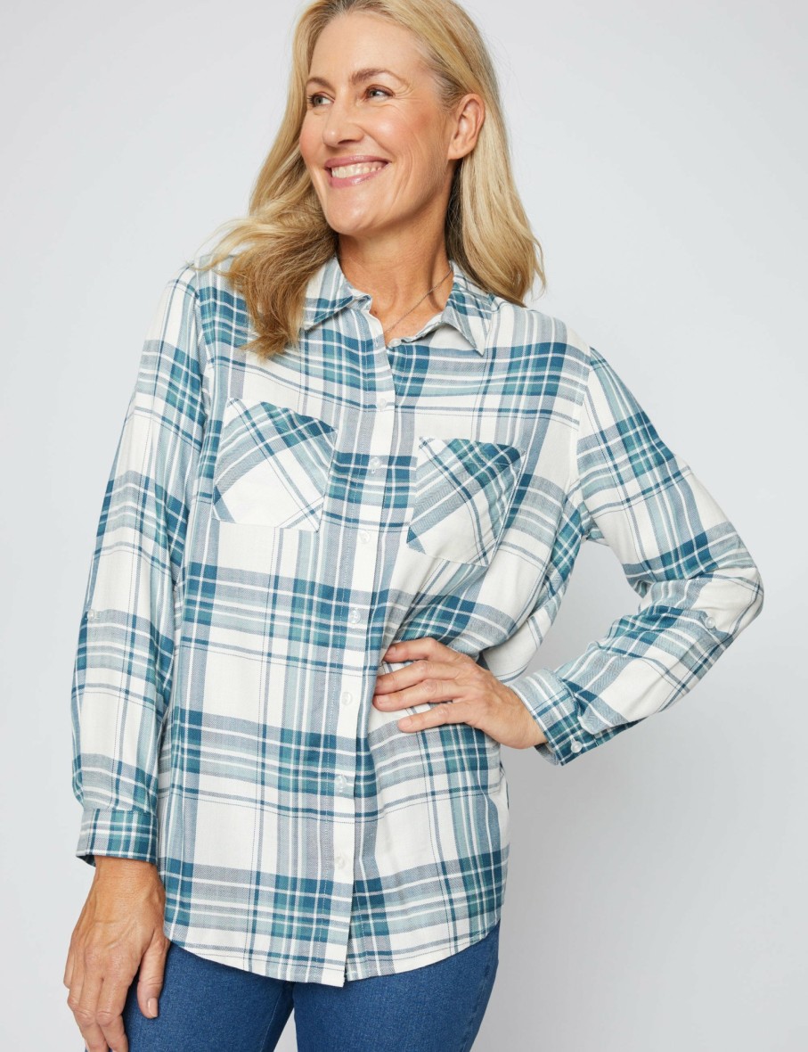 Women Millers Shirts & Blouses | Millers Long Roll Sleeve Check Shirt