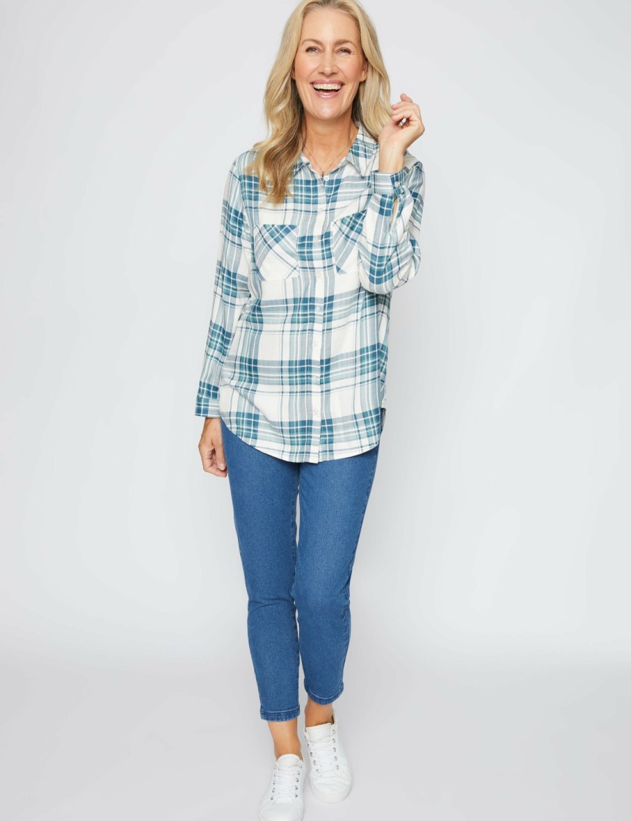 Women Millers Shirts & Blouses | Millers Long Roll Sleeve Check Shirt