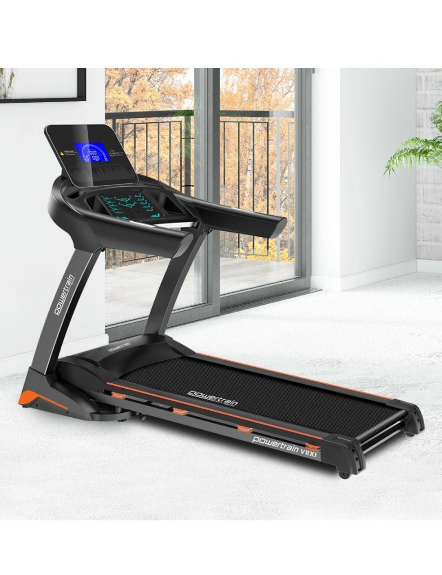 Sport & Fitness Powertrain Sports Treadmills | Powertrain V100 Foldable Treadmill Auto Incline Home Gym Cardio