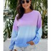 Women Fashion Boutique Active Jackets | Color Block Tie Dye Pullover Sweatshirt